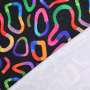 Tissu sweat molleton Cercles rétro colorés Graphic Circles, noir