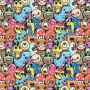 Tissu sweat molleton Petits monstres Little Monsters, multicolore