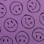 Tissu sweat molleton Smily, pourpre
