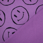 Tissu sweat molleton Smily, pourpre