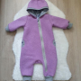 Tissu lainage aspect légèrement bouclé, mauve chiné