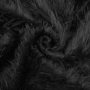 Tissu fausse fourrure à longs poils hirsutes, noir