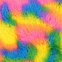 tissu fausse fourrure poil long Rainbow Camouflage